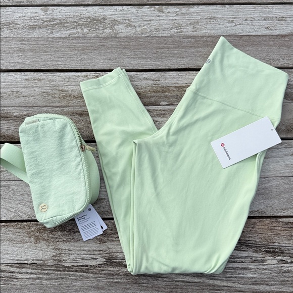 Bundle of Lululemon Kohlrabi Green Align Pant 28” (Sz 14) Everywhere Belt Bag 1L - Picture 1 of 8